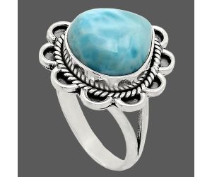 Larimar (Dominican Republic) Ring size-9.5 EXR02124 R-1221, 14x14 mm