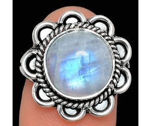 Rainbow Moonstone Ring size-8 EXR02137 R-1221, 11x11 mm