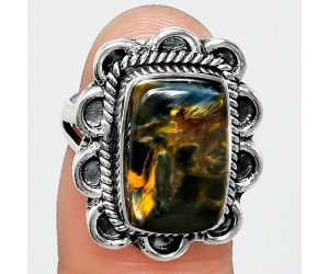 Pietersite Ring size-7 EXR02163 R-1221, 10x15 mm