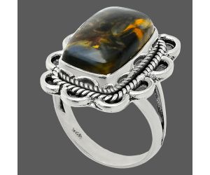 Pietersite Ring size-7 EXR02163 R-1221, 10x15 mm