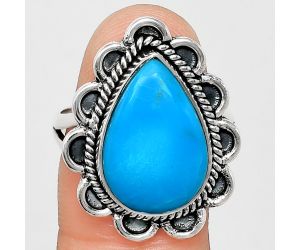 Sleeping Beauty Turquoise Ring size-9 EXR02167 R-1221, 12x17 mm