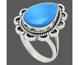 Sleeping Beauty Turquoise Ring size-9 EXR02167 R-1221, 12x17 mm