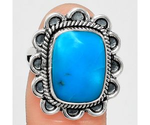 Sleeping Beauty Turquoise Ring size-7 EXR02168 R-1221, 11x15 mm