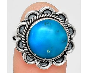 Sleeping Beauty Turquoise Ring size-8 EXR02170 R-1221, 13x13 mm