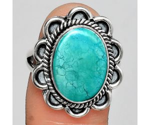 Natural Rare Turquoise Nevada Aztec Mt Ring size-8 EXR02174 R-1221, 11x15 mm