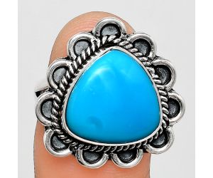 Sleeping Beauty Turquoise Ring size-8 EXR02182 R-1221, 13x13 mm