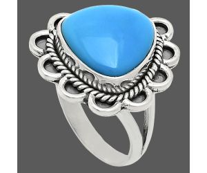 Sleeping Beauty Turquoise Ring size-8 EXR02182 R-1221, 13x13 mm