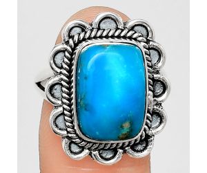 Sleeping Beauty Turquoise Ring size-9 EXR02183 R-1221, 10x14 mm