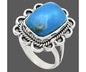 Sleeping Beauty Turquoise Ring size-9 EXR02183 R-1221, 10x14 mm