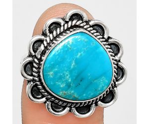 Natural Rare Turquoise Nevada Aztec Mt Ring size-8 EXR02184 R-1221, 14x14 mm