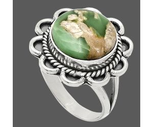 Utah Variscite Ring size-8 EXR02187 R-1221, 13x13 mm