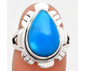 Sleeping Beauty Turquoise Ring size-7 EXR02216 R-1342, 10x15 mm