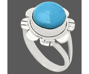 Sleeping Beauty Turquoise Ring size-9 EXR02219 R-1342, 11x11 mm