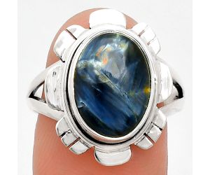 Pietersite Ring size-8.5 EXR02237 R-1342, 10x13 mm