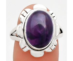 Super 23 Amethyst Mineral From Auralite Ring size-9 EXR02239 R-1342, 10x14 mm