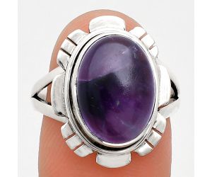 Super 23 Amethyst Mineral From Auralite Ring size-8 EXR02240 R-1342, 10x14 mm