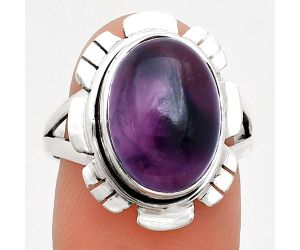 Super 23 Amethyst Mineral From Auralite Ring size-8 EXR02241 R-1342, 10x14 mm