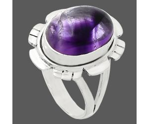 Super 23 Amethyst Mineral From Auralite Ring size-8 EXR02241 R-1342, 10x14 mm