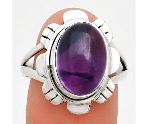 Super 23 Amethyst Mineral From Auralite Ring size-8.5 EXR02242 R-1342, 10x13 mm