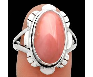 Pink Opal Ring size-8.5 EXR02243 R-1342, 10x16 mm