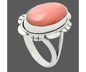 Pink Opal Ring size-8.5 EXR02243 R-1342, 10x16 mm