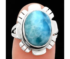 Larimar (Dominican Republic) Ring size-7 EXR02244 R-1342, 11x14 mm