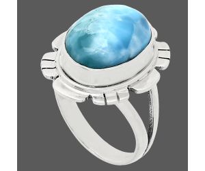 Larimar (Dominican Republic) Ring size-7 EXR02244 R-1342, 11x14 mm