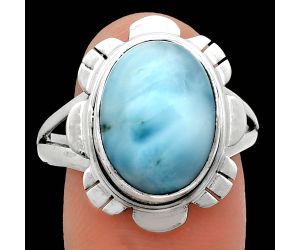 Larimar (Dominican Republic) Ring size-9.5 EXR02249 R-1342, 11x15 mm