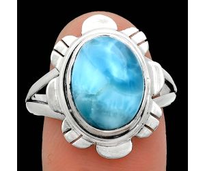 Larimar (Dominican Republic) Ring size-9.5 EXR02250 R-1342, 10x13 mm