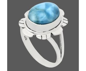 Larimar (Dominican Republic) Ring size-9.5 EXR02250 R-1342, 10x13 mm