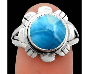 Larimar (Dominican Republic) Ring size-9 EXR02251 R-1342, 10x10 mm