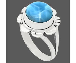 Larimar (Dominican Republic) Ring size-9 EXR02251 R-1342, 10x10 mm