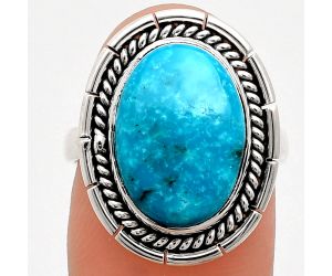 Natural Rare Turquoise Nevada Aztec Mt Ring size-7 EXR02255 R-1728, 11x15 mm