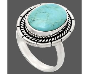 Natural Rare Turquoise Nevada Aztec Mt Ring size-8 EXR02256 R-1728, 11x15 mm