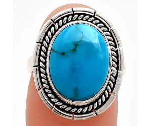 Sleeping Beauty Turquoise Ring size-7 EXR02258 R-1728, 11x15 mm