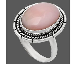 Pink Opal Ring size-9 EXR02267 R-1728, 12x17 mm