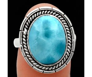 Larimar (Dominican Republic) Ring size-9 EXR02268 R-1728, 12x16 mm