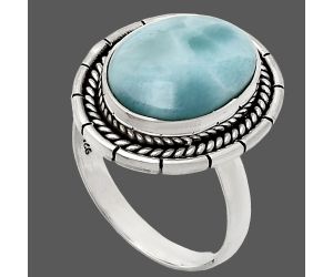 Larimar (Dominican Republic) Ring size-9 EXR02268 R-1728, 12x16 mm