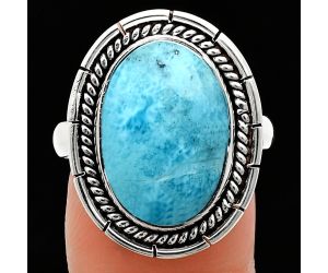 Larimar (Dominican Republic) Ring size-9 EXR02269 R-1728, 12x17 mm