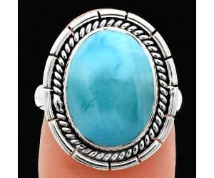 Larimar (Dominican Republic) Ring size-7 EXR02270 R-1728, 11x15 mm