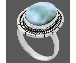 Larimar (Dominican Republic) Ring size-7 EXR02270 R-1728, 11x15 mm