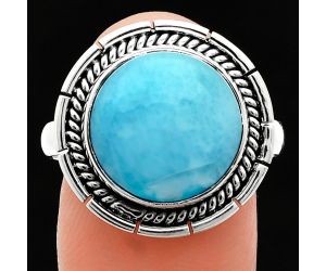 Larimar (Dominican Republic) Ring size-10 EXR02271 R-1728, 13x13 mm