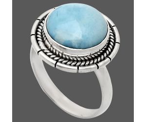 Larimar (Dominican Republic) Ring size-10 EXR02271 R-1728, 13x13 mm