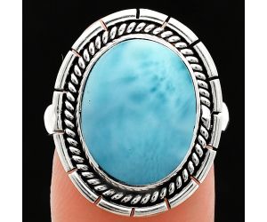 Larimar (Dominican Republic) Ring size-8 EXR02272 R-1728, 12x15 mm