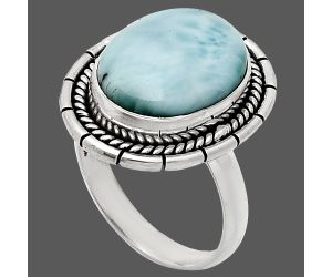 Larimar (Dominican Republic) Ring size-8 EXR02272 R-1728, 12x15 mm