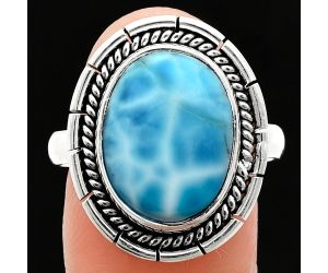 Larimar (Dominican Republic) Ring size-10 EXR02273 R-1728, 12x16 mm