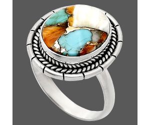 Spiny Oyster Turquoise Ring size-10 EXR02295 R-1728, 12x15 mm