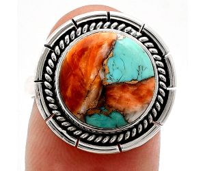 Spiny Oyster Turquoise Ring size-7 EXR02301 R-1728, 12x12 mm