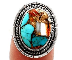 Spiny Oyster Turquoise Ring size-8 EXR02311 R-1728, 12x16 mm