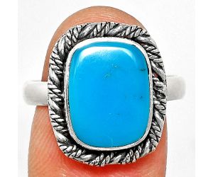 Sleeping Beauty Turquoise Ring size-9 EXR02319 R-1013, 10x13 mm